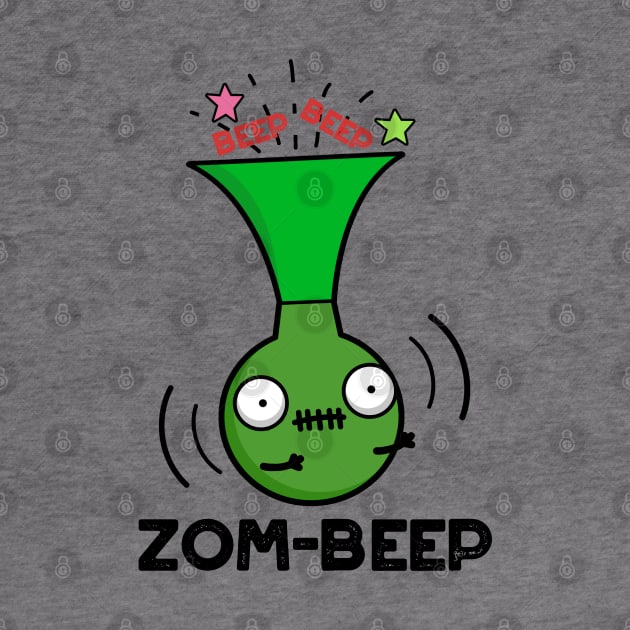 Zom-beep Cute Halloween Zombie Honker Pun by punnybone